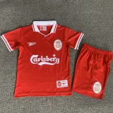 1996/97 LFC Home Red Retro Kids Soccer Jersey