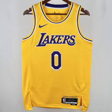 2025 Lakers WETBROOK #0 Yellow NBA Jerseys 热压