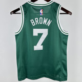 2025 Celtics BROWN #7 Green Kids NBA Jersey