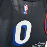 2021 76ers MAXEY #0 Sapphire Blue City Edition NBA Jerseys 热压