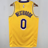 2025 Lakers WETBROOK #0 Yellow NBA Jerseys 热压