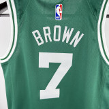 2025 Celtics BROWN #7 Green Kids NBA Jersey