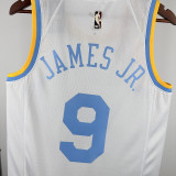 2025 Lakers JAMES JR. #9 White Retro NBA Jerseys 热压