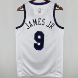 2025 Lakers JAMES JR. #9 White City Edition NBA Jerseys 热压