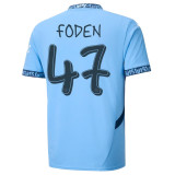 2024/25 Man City 1:1 Quality Home Blue Fans Soccer Jersey