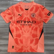 2024/25 Man City Orange Goalkeeper Fans Soccer Jersey
