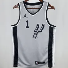2021 Spurs WEMBANYAMA #1 Grey NBA Jerseys