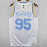2025 Lakers TOSCANO #95 White Retro NBA Jerseys 热压