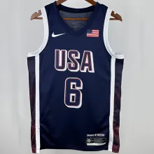 2024 Team USA JAMES #6 Sapphire Blue NBA Jersey