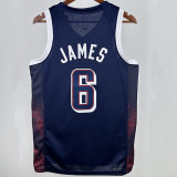 2024 Team USA JAMES #6 Sapphire Blue NBA Jersey