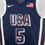 2024 Team USA EDWARDS #5 Sapphire Blue NBA Jersey