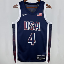 2024 Team USA CURRY #4 Sapphire Blue NBA Jersey