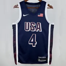 2024 Team USA CURRY #4 Sapphire Blue NBA Jersey