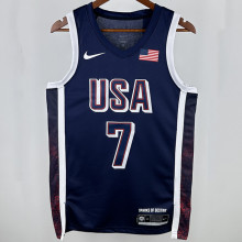 2024 Team USA DURANT #7 Sapphire Blue NBA Jersey
