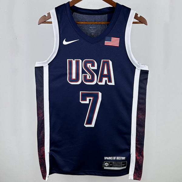 2024 Team USA DURANT #7 Sapphire Blue NBA Jersey