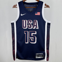 2024 Team USA BOOKER #15 Sapphire Blue NBA Jerseys