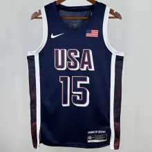 2024 Team USA BOOKER #15 Sapphire Blue NBA Jerseys