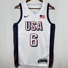 2024 Team USA JAMES #6 White NBA Jersey