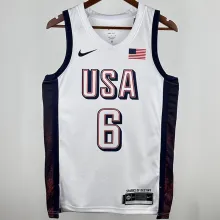 2024 Team USA JAMES #6 White NBA Jersey
