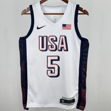 2024 Team USA EDWARDS #5 White NBA Jersey