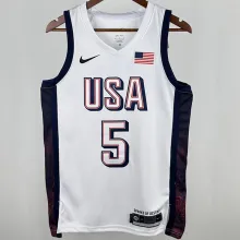 2024 Team USA EDWARDS #5 White NBA Jersey
