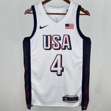 2024 Team USA CURRY #4 White NBA Jersey