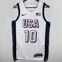 2024 Team USA TATUM #10 White NBA Jerseys