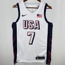 2024 Team USA DURANT #7 White NBA Jersey