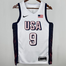 2024 Team USA HALIBURTON #9 White NBA Jersey
