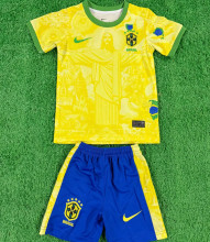2024/25 Brazil Yellow Special Edition Kids Soccer Jersey