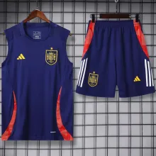 2025  Spain Sapphire Blue Vest Training Jersey(A Set)