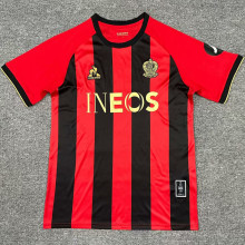 2024/25 Nice Home Red Black Fans Soccer Jersey