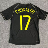 2006 Portugal Away Black Retro Soccer Jersey