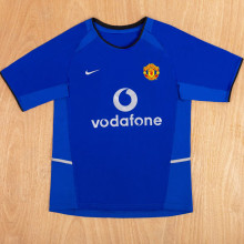 2002/03 M Utd Away Blue Retro Soccer Jersey