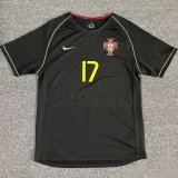 2006 Portugal Away Black Retro Soccer Jersey