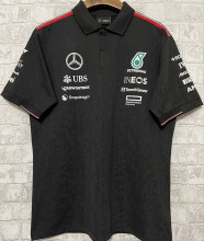 2024/25 Mercedes AMG Petronas F1 Black Team POLO T-Shirt (有领)