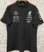2024/25 Mercedes AMG Petronas F1 Black Team POLO T-Shirt (有领)