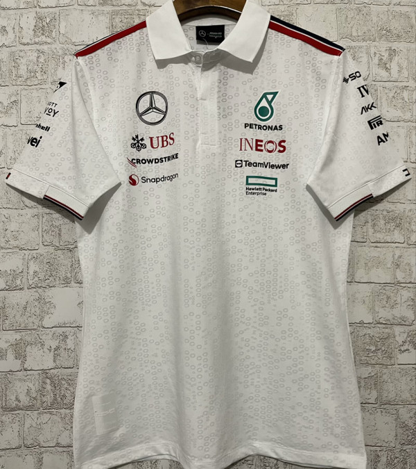 2024/25 Mercedes AMG Petronas F1 White Team POLO T-Shirt (有领)