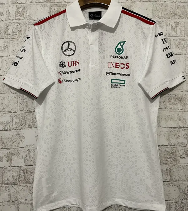 2024/25 Mercedes AMG Petronas F1 White Team POLO T-Shirt (有领)