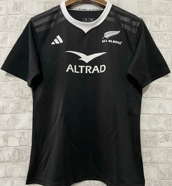 2024/25 All Blacks Home Black Rugby Shirt 全黑 圆领