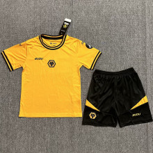 2024/25 Wolves Home Yellow  Kids Soccer Jersey
