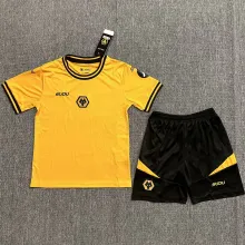 2024/25 Wolves Home Yellow  Kids Soccer Jersey