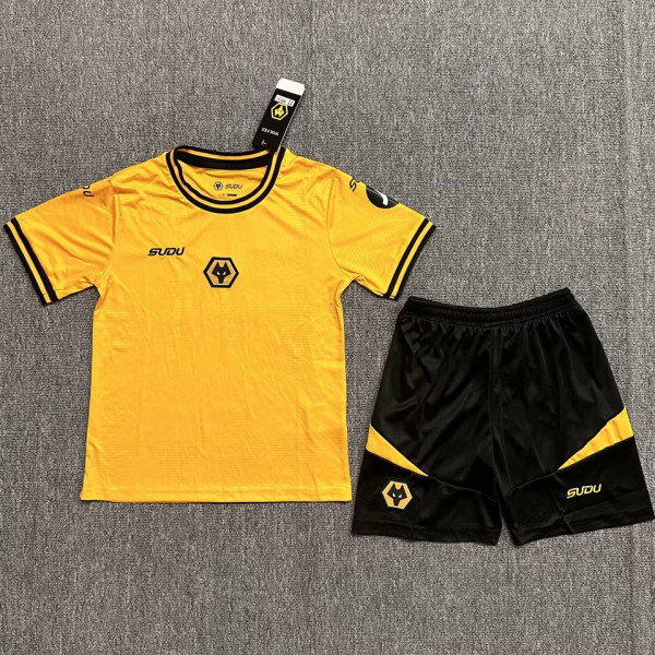 2024/25 Wolves Home Yellow  Kids Soccer Jersey