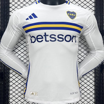 2024/25 Boca Away White Player Version Long Sleeve Jersey
