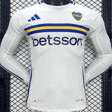 2024/25 Boca Away White Player Version Long Sleeve Jersey