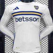 2024/25 Boca Away White Player Version Long Sleeve Jersey