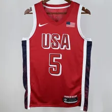 2024 Team USA EDWARDS #5 Red NBA Jersey