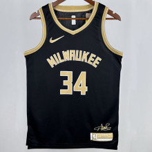 2024 Bucks ANTETOKOUNMPOL #34 Black Honor Edition NBA Jersey
