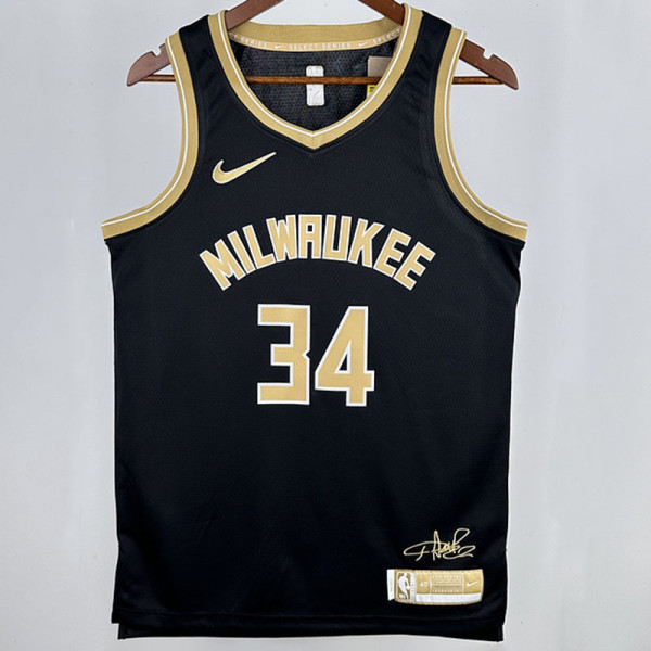 2024 Bucks ANTETOKOUNMPOL #34 Black Honor Edition NBA Jersey