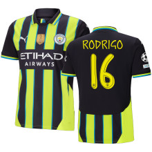RODRIGO #16 Man City 1:1 Quality  Away Fans Soccer Jersey 2024/25 （UCL Font) ★★